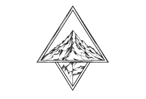 Triangle with mountain inside tattoo idea
