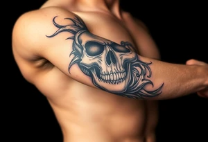 gothic skull. tattoo idea