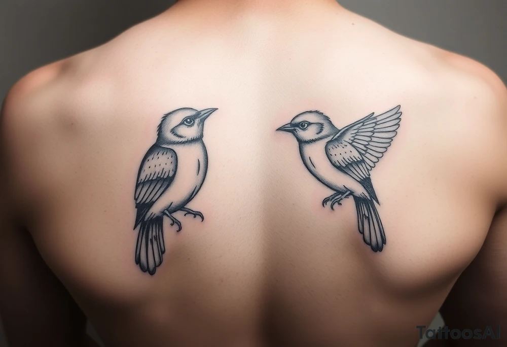 Two birds tattoo idea