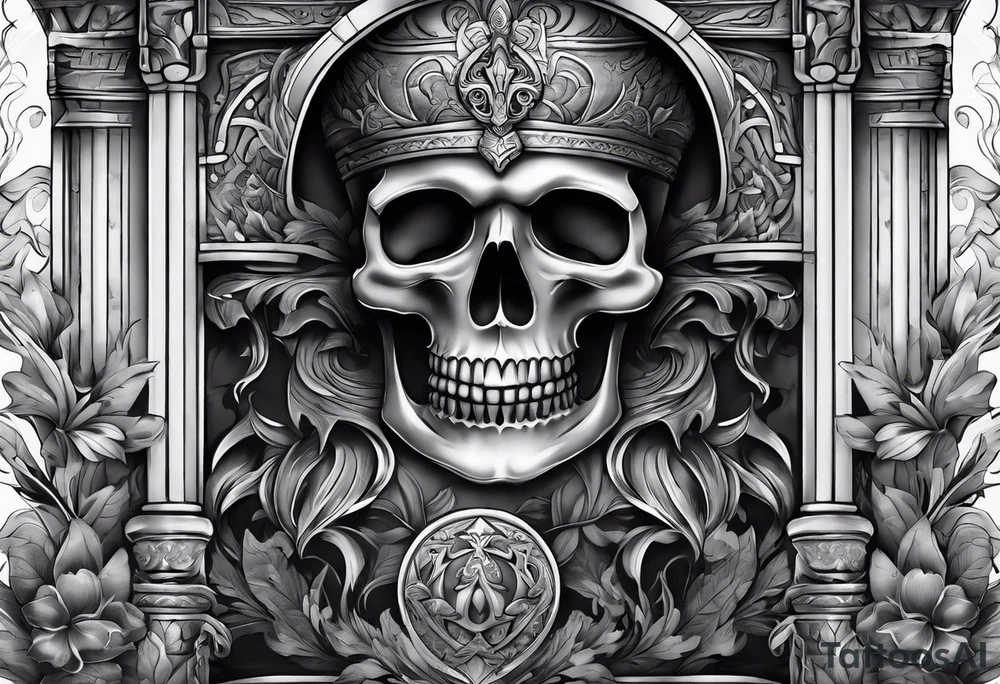 Tomb with smoke tattoo idea