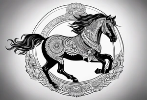 Pferd mandala tattoo idea