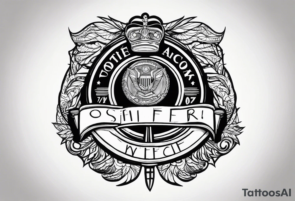 Officer with a big penis tattoo idea