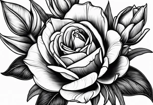 One tulip & one rose tattoo idea