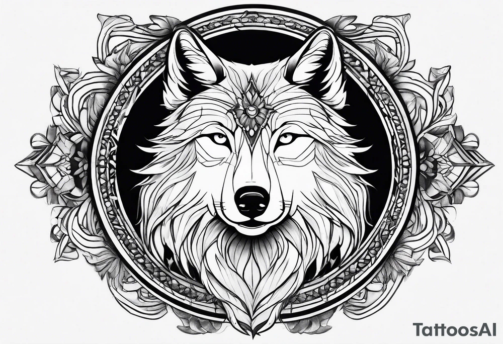 Wolf out of woman tattoo idea