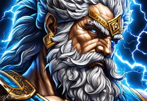 Zeus, blue lightning tattoo idea
