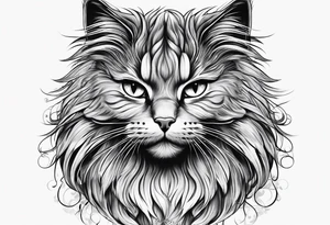cute cat sketches without shading tattoo idea