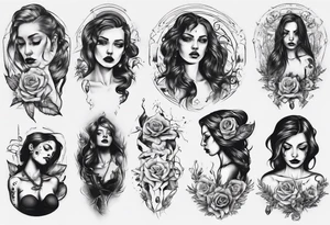sad woman tattoo idea