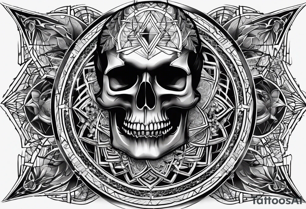 Skull sacred geometry tattoo idea