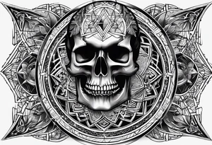 Skull sacred geometry tattoo idea