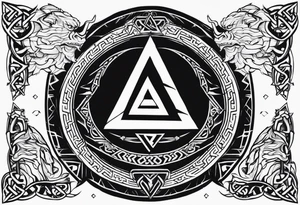 Valhalla sword shield dragon valknut tattoo idea