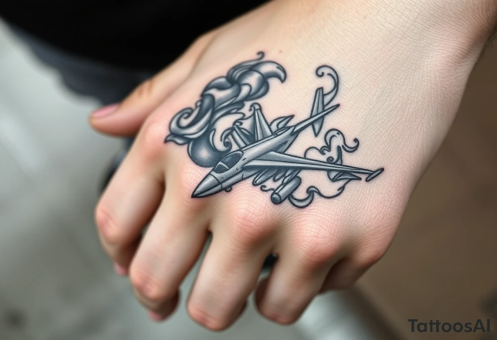 jets and smoke full hand tattoos tattoo idea