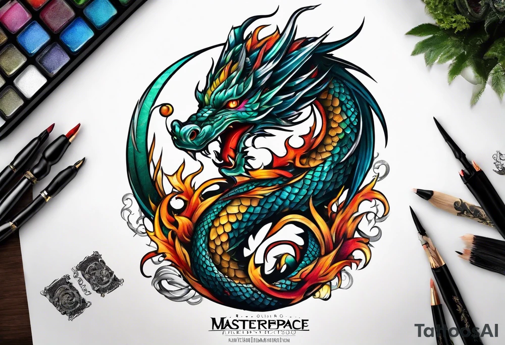 roaring dragons tattoo idea