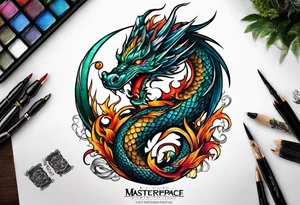 roaring dragons tattoo idea