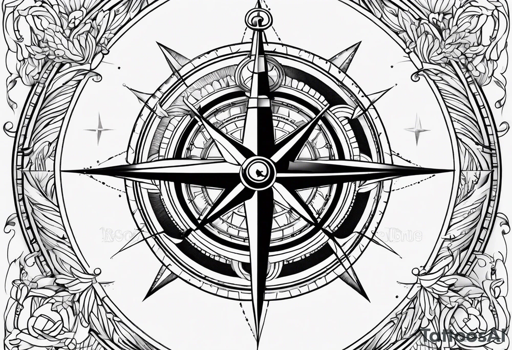 Nautical compass tattoo idea