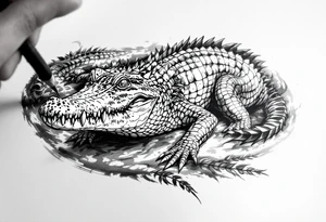 alligator tattoo idea