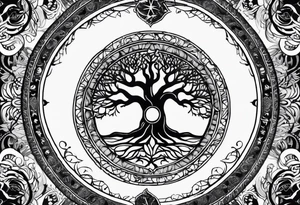 Yggdrasil and Vegvisir together tattoo idea