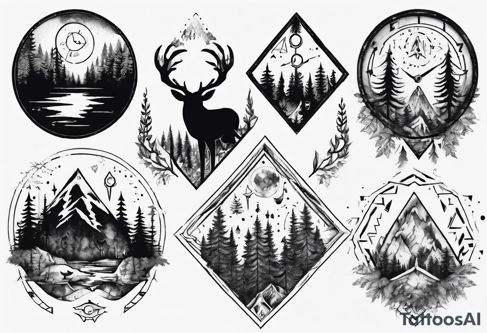 Full sholder, Nordic, forest, time, presence tattoo idea