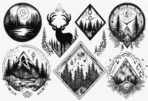 Full sholder, Nordic, forest, time, presence tattoo idea
