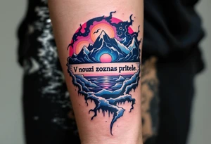 „V nouzi poznas pritele.“ — Stormy seas, one tattooed with the quote in navy ink across the wrist. tattoo idea