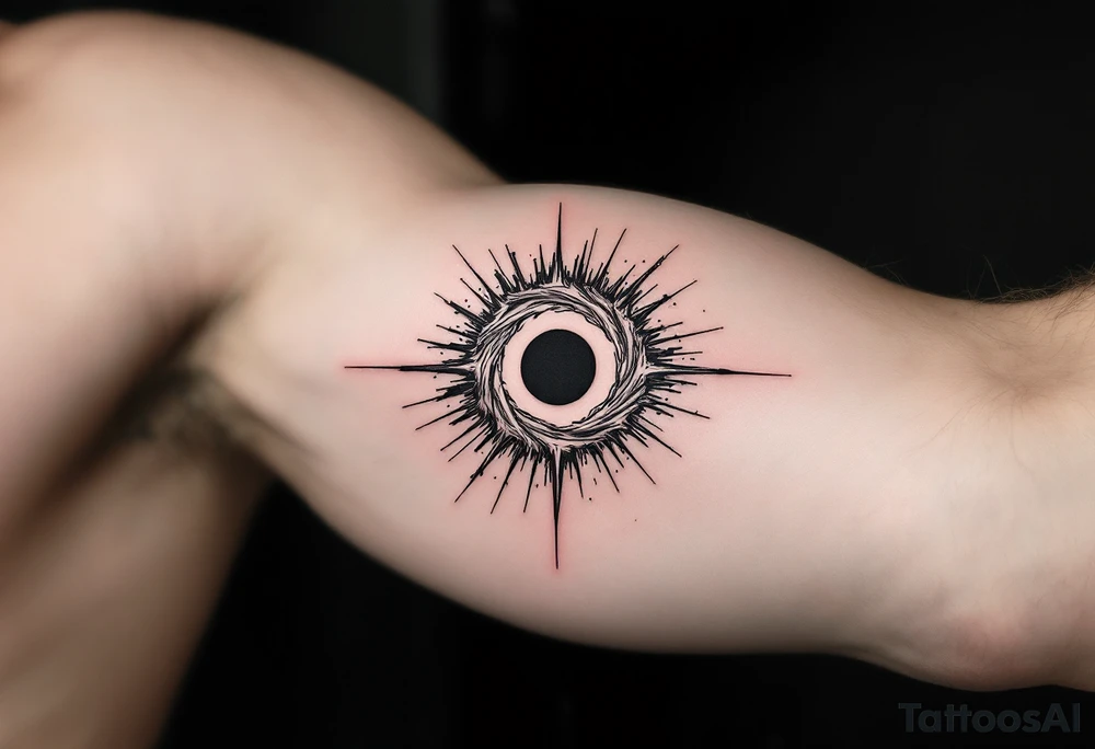 2 different worlds on each side of a black hole. tattoo idea