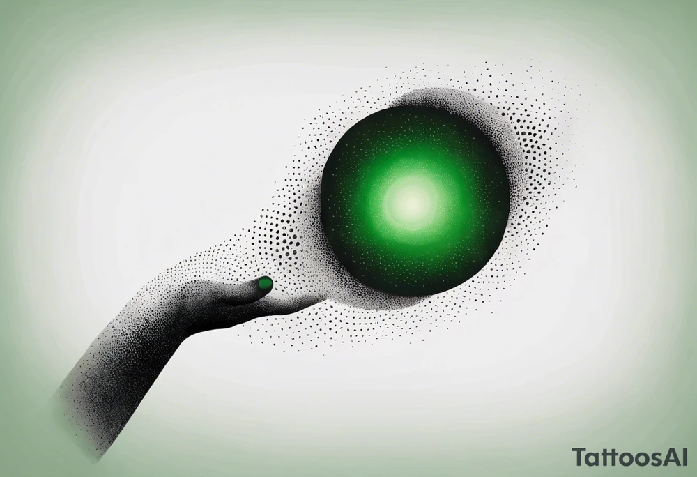 black hole, abstract, green and black, covered from wrist to forearm, fully covered, no borders, blackwork, no people tattoo idea