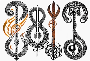 celtic an maori fusion design with a treble clef. tattoo idea