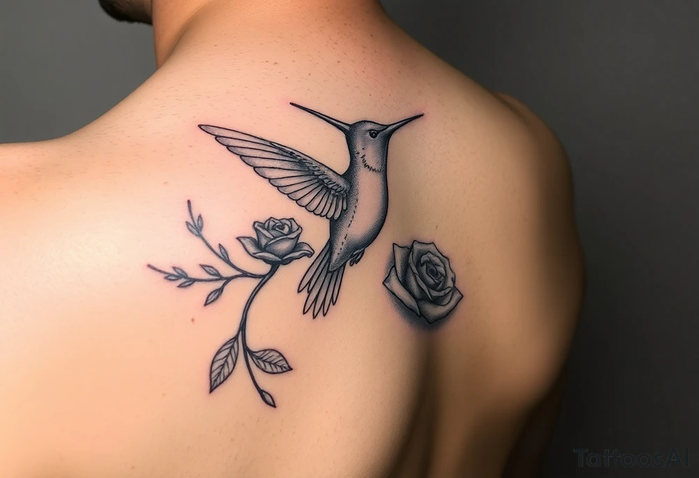 Debby Deguzman with a humming bird and a rose tattoo idea