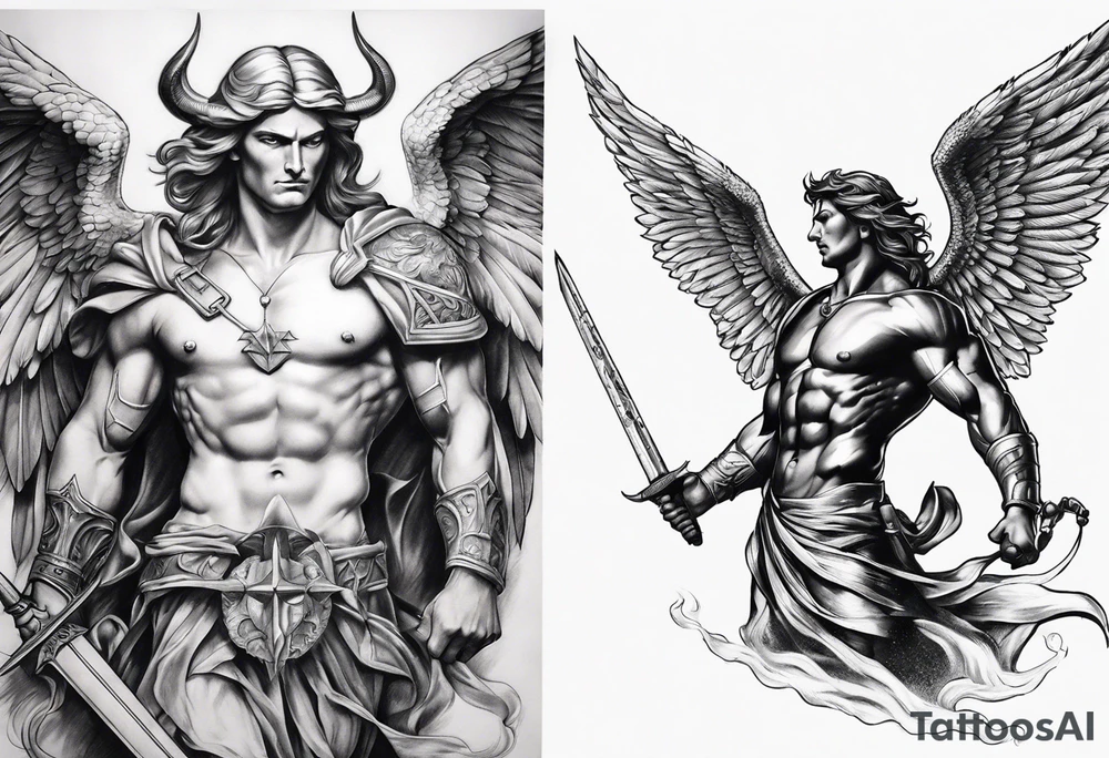 St Michael vs lucifer tattoo idea