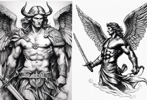 St Michael vs lucifer tattoo idea