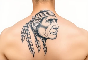 Native american style portrait tattoo idea