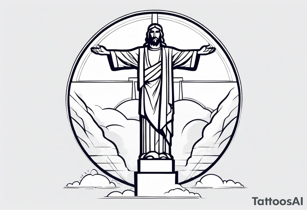 Christ the reedeemer with lightning tattoo idea