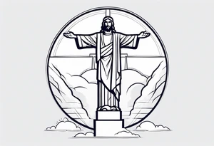 Christ the reedeemer with lightning tattoo idea