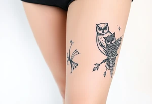 Celtic work and owls tattoo idea