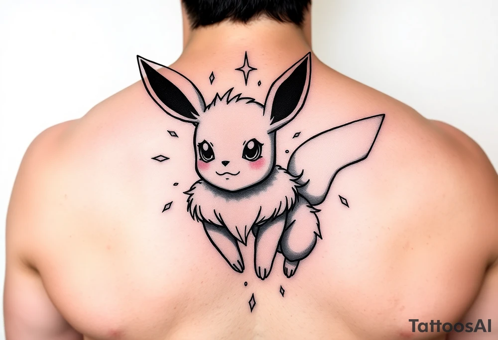legendary eevee with energy aura and power effects tattoo idea