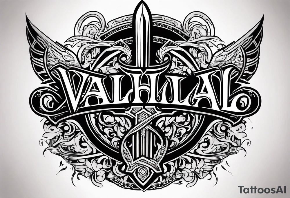 Valhalla sword tattoo idea