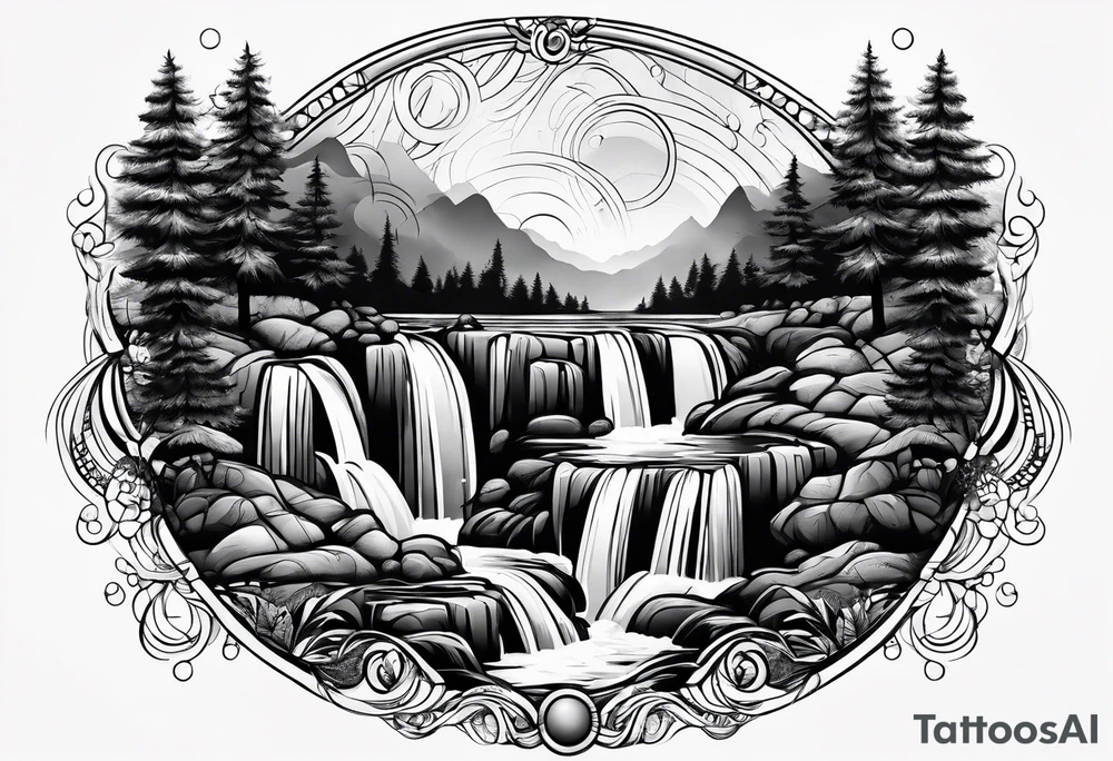 water fall tattoo idea