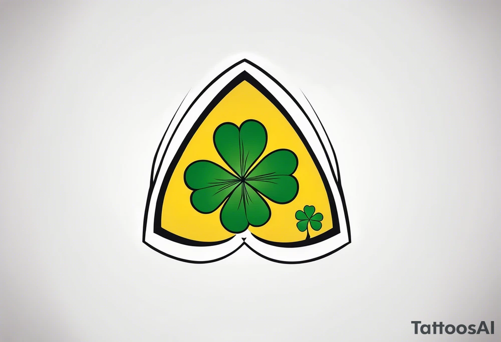 the star trek logo with a four leaf clover in the middle tattoo idea