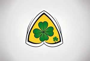 the star trek logo with a four leaf clover in the middle tattoo idea