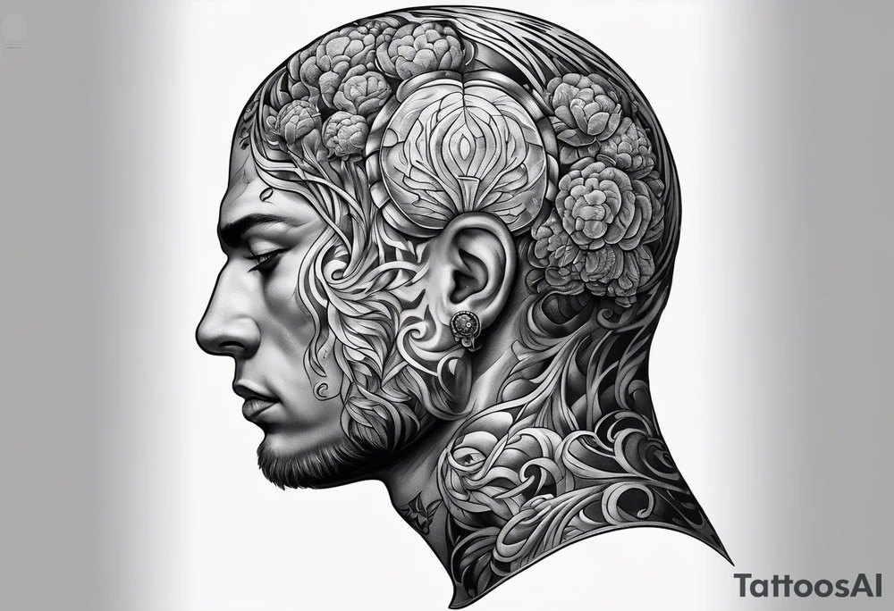 Atlas carrying a brain tattoo idea