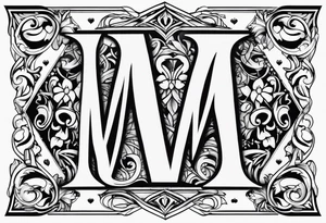 feminine poker letter M tattoo idea