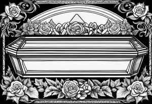 Plain Coffin in graveyard tattoo idea