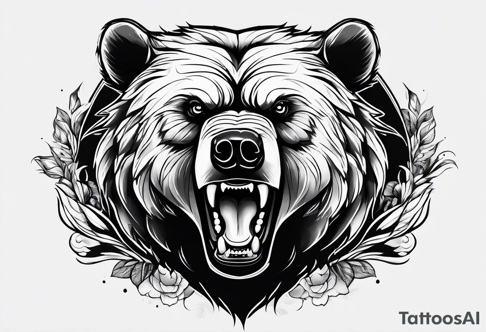 Angry Black Bear tattoo idea