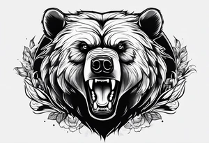 Angry Black Bear tattoo idea