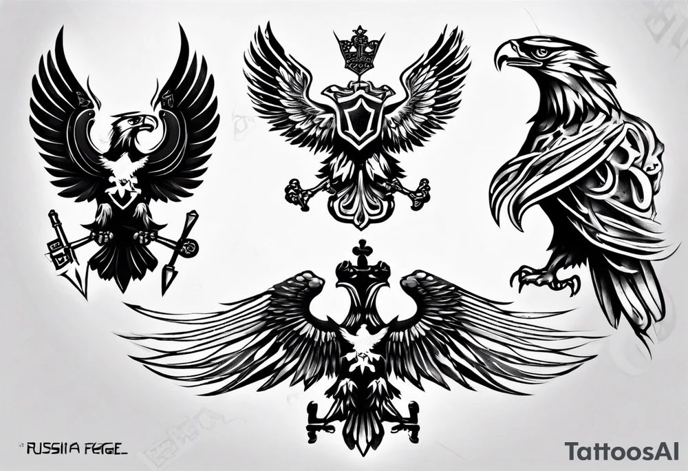 russian eagle tattoo idea