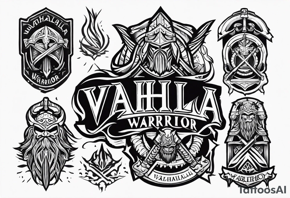 Valhalla  warrior soldier tattoo idea