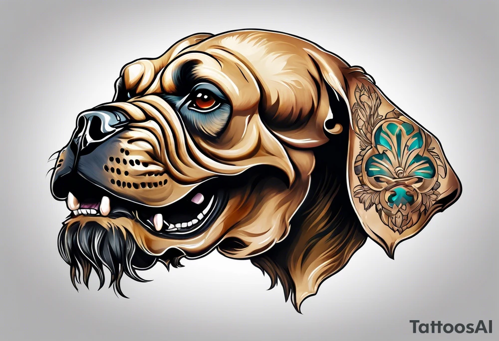 Bantha skull with a paw print tattoo idea