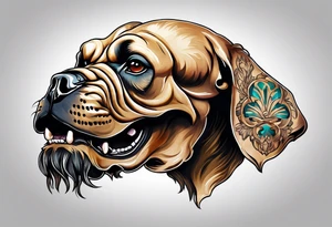 Bantha skull with a paw print tattoo idea