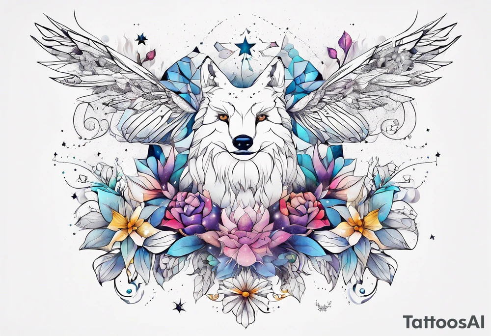 Constellation, animal snow , géométric , flower tattoo idea