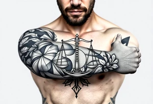 Computer code software developer, father of 6, masculine , strength, overcome, Libra, tattoo idea