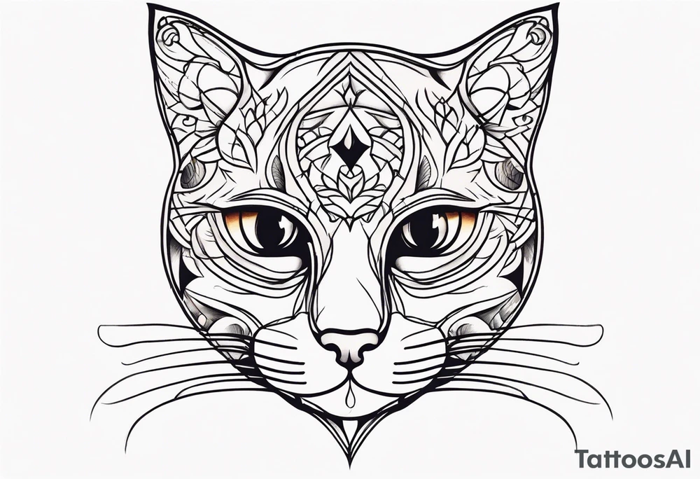 cats head tattoo idea